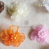 10 ud Flor organza fantasía surtido mix con aplique perlas