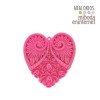 Corazón silicona rosa con relieves