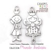 Pareja Charm Pareja colgantes metal plateado principe y princesa