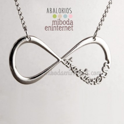 Collar simbolo infinito plateado con cadena de 46 cms