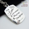 Collar Chapa con frase Madre-Hija plateado con cadena de 56 cms