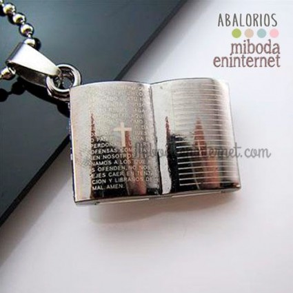 Collar Religión Biblia con Padrenuestro con cadena 60 cms.