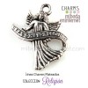 Charm metal plateado Angel Anunciador 