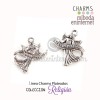 Charm metal plateado Angel Anunciador 