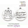 Charm metal plateado medalla Angel Guarda