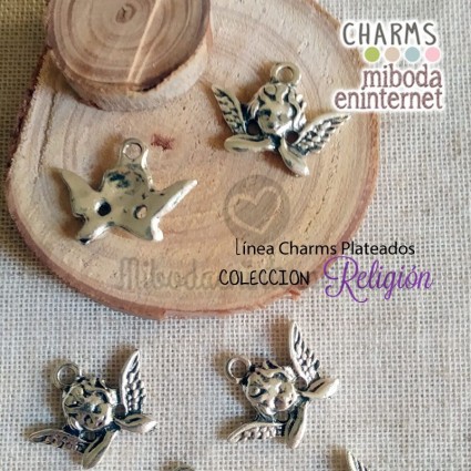 Charm metal plateado Angel Raffaello 