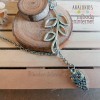 Collar silueta de hojas y charm de buho con cadena de 46 cms