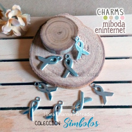 Charm acero plateado lazo solidario