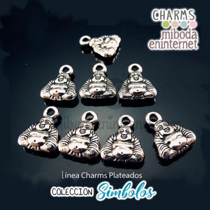 Charm metal plateado simbolo Buda pequeñito