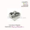 Charm metal plateado corazón Sister 