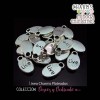 Charm metal plateado ovalo LIVE