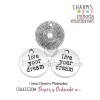 Charm metal plateado redondo LIVE YOUR DREAM