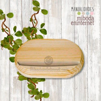 Peana madera ovalada natural