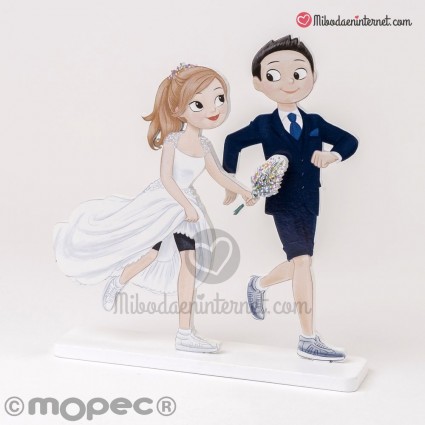 Figura Novios Running Madera