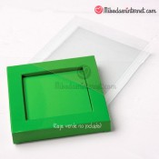 Funda acetato especial para caja de napolitanas. Caja verde incluida