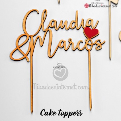 Caketopper Madera Nombres