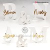 Set Iniciales Madera lacada blanca con nombres