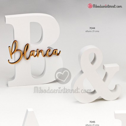 Set Iniciales Madera lacada blanca con nombres