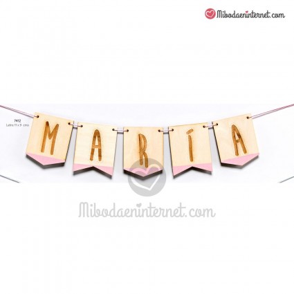 Guirnalda Madera Rosa Personalizada