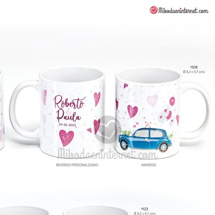 Taza Coche Globos Boda 