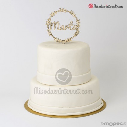 Cake Topper Corona Nombre