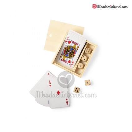 Set de Poker y Dados en caja Madera