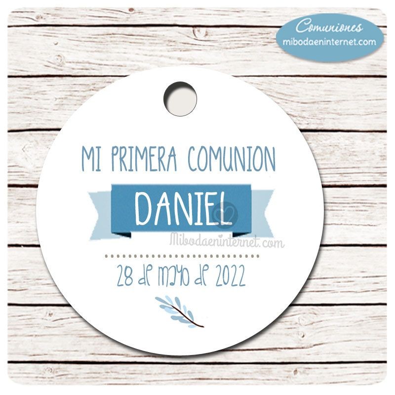 24 Etiquetas personalizadas redondas para Comunión