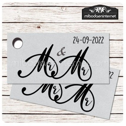 Etiqueta Detalle Boda Plata Mr y Mr