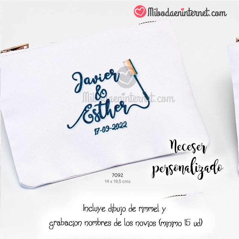 Neceser florecitas personalizado nombre invitada - Detalles de Boda