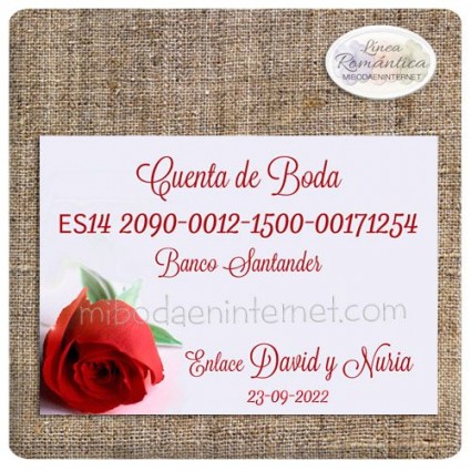 Tarjeta de Datos bancarios a juego con invitación