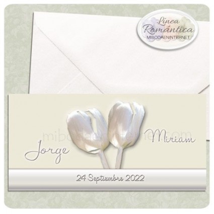 Invitación Boda Tulipanes Constanza Rectangular