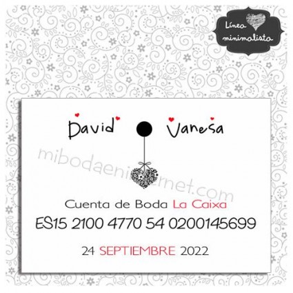 Tarjeta de Datos Boda Modelo Sueños