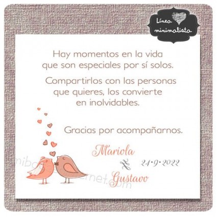 Tarjeta de agradecimiento Boda Affinity