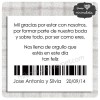 Tarjeta de Agradecimiento Boda código Barras