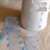 Lazo Fantasía Organza 25mm con corazones celeste