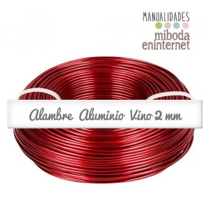 Alambre Aluminio 2mm rojo vino