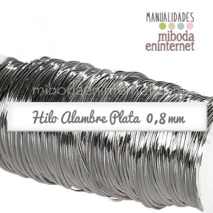 Hilo Alambre acero 0,8 mm plata