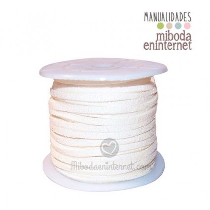 Pack 3,5 mts Cinta Antelina blanca 3 mm