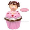 Figura Pastel Niña Cupcake rosa hucha