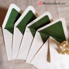 Pack 5 ud sobre beig arena con forro verde