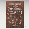 Cartel Bienvenida Boda de Madera Recorrido