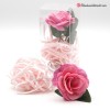 Flor de jabón Rosa con tiras de jabón