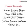 Ejemplo de tipografía para grabación