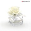 Cajita Cubo Metacrilato Transparente con Flor 4,5 cms