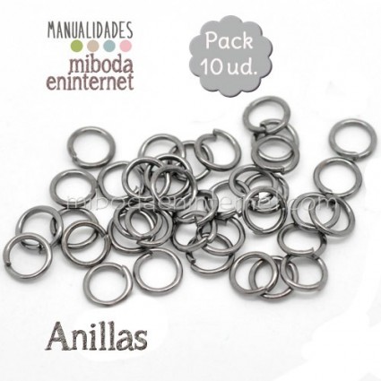 Anilla metal plata mate abierta 12 mm Pack 10 ud