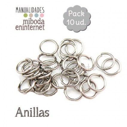 Anilla metal plata abierta 10 mm Pack 10 ud