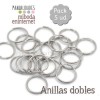 Anilla metal plata doble 16 mm Pack 5 ud