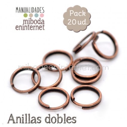 Anilla metal bronce doble 4 mm Pack 20 ud