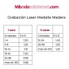 Tarifas de Grabación Medalla Madera