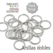 Anilla metal plata doble 12 mm Pack 10 ud